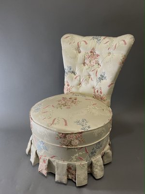 Napoleon III Toad Chair in Embroidered Silk, 1920s-EK-1703167