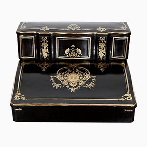 Napoleon III Traveller's Writing Table in Blackened Wood, 19th Century-RVK-1447109