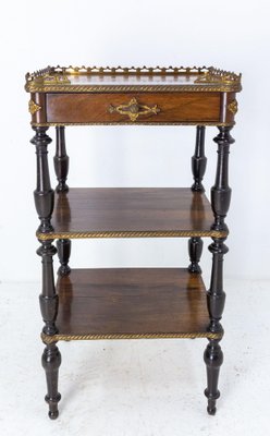 Napoleon III Walnut and Brass Side Table, France, 1880s-RIU-1329329