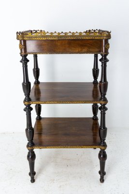 Napoleon III Walnut and Brass Side Table, France, 1880s-RIU-1329329