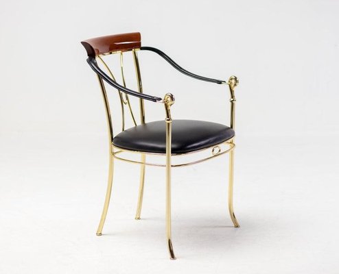 Nappa Leather Brass Vidal Grau Chair-WN-1306823