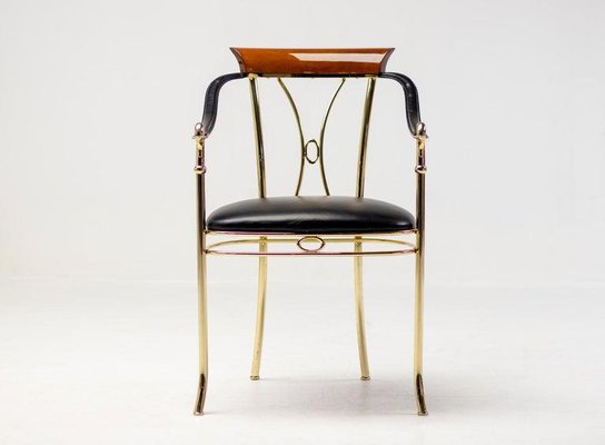 Nappa Leather Brass Vidal Grau Chair-WN-1306823