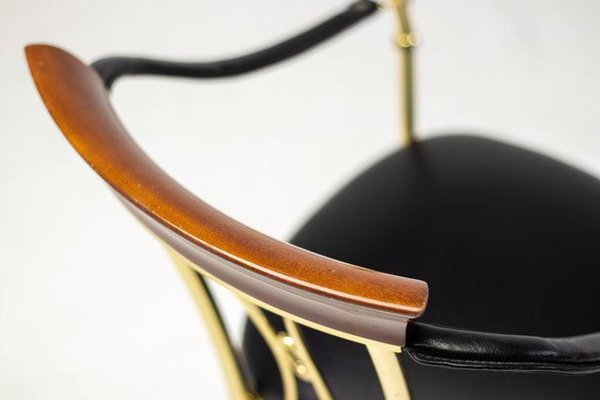 Nappa Leather Brass Vidal Grau Chair-WN-1306823