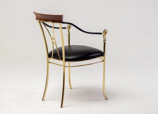 Nappa Leather Brass Vidal Grau Chair-WN-1306823