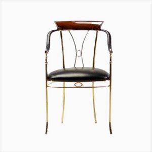 Nappa Leather Brass Vidal Grau Chair-WN-1306823