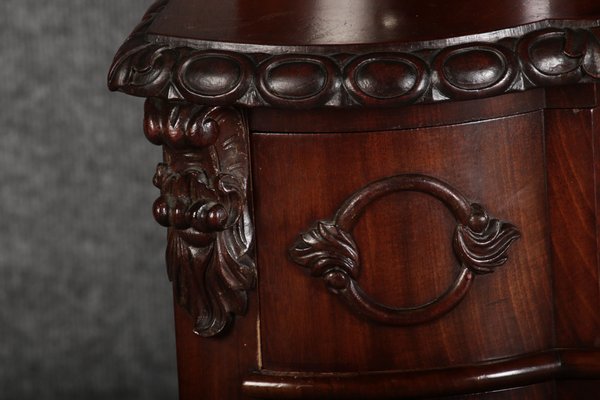 Narrow Chest of Drawers in Mahogany with Cast Iron Candlesticks and Mirror, 1860s-DXD-1790787