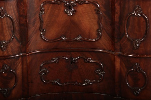 Narrow Chest of Drawers in Mahogany with Cast Iron Candlesticks and Mirror, 1860s-DXD-1790787