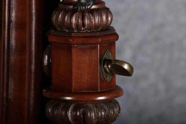 Narrow Chest of Drawers in Mahogany with Cast Iron Candlesticks and Mirror, 1860s-DXD-1790787