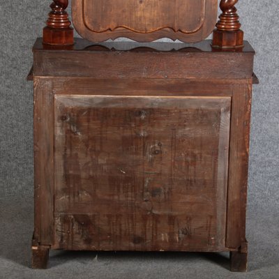 Narrow Chest of Drawers in Mahogany with Cast Iron Candlesticks and Mirror, 1860s-DXD-1790787