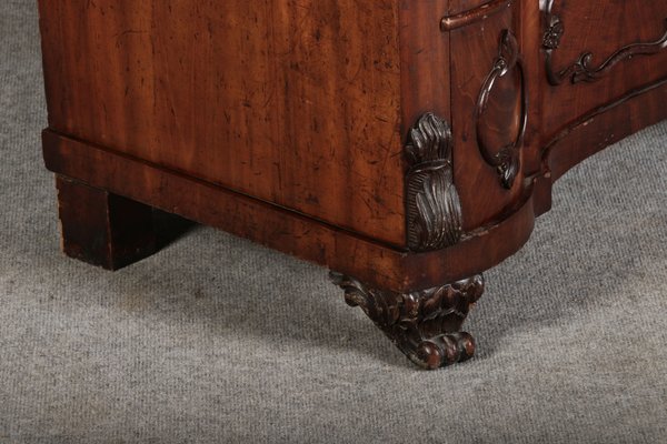 Narrow Chest of Drawers in Mahogany with Cast Iron Candlesticks and Mirror, 1860s-DXD-1790787