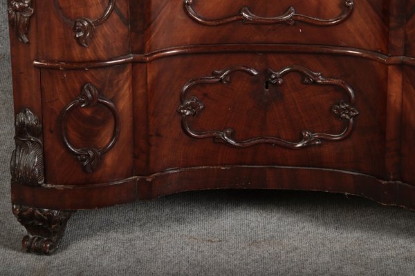 Narrow Chest of Drawers in Mahogany with Cast Iron Candlesticks and Mirror, 1860s-DXD-1790787