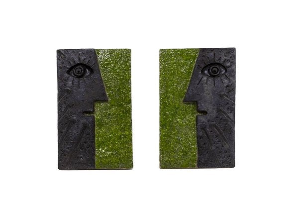 Nathalie Soufflet, Bas-Reliefs in Terracotta, 1980s, Set of 2-CEJ-1010887