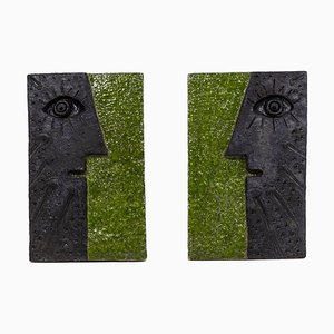 Nathalie Soufflet, Bas-Reliefs in Terracotta, 1980s, Set of 2-CEJ-1010887