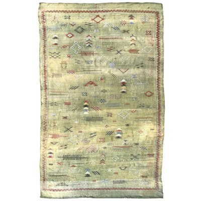 Native Moroccan Flat Silk Rug-YMM-1061583