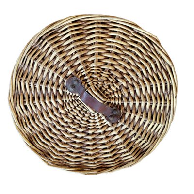 Natural Wicker Basket with Vintage Lid, 1990s-TCS-1397651