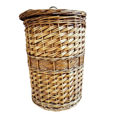 Natural Wicker Basket with Vintage Lid, 1990s-TCS-1397651