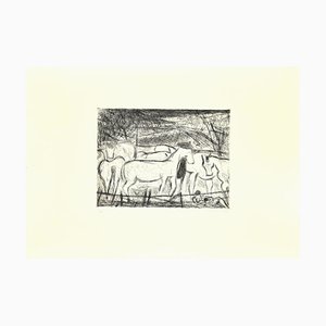 Nazareno Gattamenata, Horses in the Corral, Original Etching on Paper, 1985-ZCI-1234340