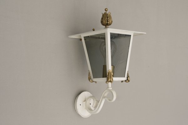 Neo-Baroque White Gold Outer Wall Lantern from Bega, 1960s-DUM-1320716