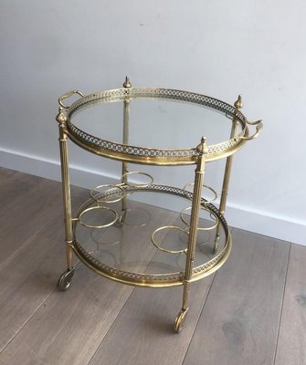 Neo-Classical Brass Round Trolley, France, 1940s-BA-658565