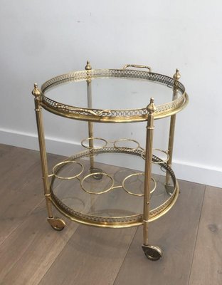 Neo-Classical Brass Round Trolley, France, 1940s-BA-658565