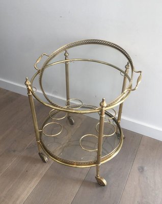 Neo-Classical Brass Round Trolley, France, 1940s-BA-658565