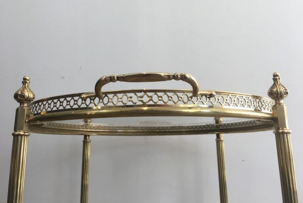 Neo-Classical Brass Round Trolley, France, 1940s-BA-658565