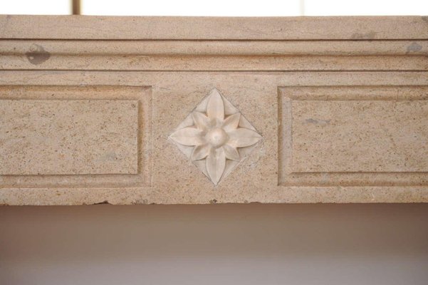 Neo-Classical Carved Limestone Fireplace-TDA-1376334