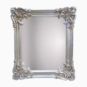 Neo-Classical Regency Hand-Carved Silvered Wooden Mirror, Spain, 1970s-UZ-1375265