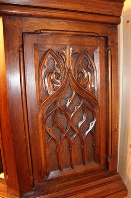 Neo-Gothic Cabinet in Carved Walnut-KMQ-1332636