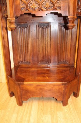 Neo-Gothic Cabinet in Carved Walnut-KMQ-1332636