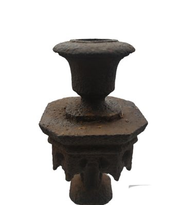 Neo-Gothic Iron Altar Candlesticks, 1900, Set of 2-YUW-1783737