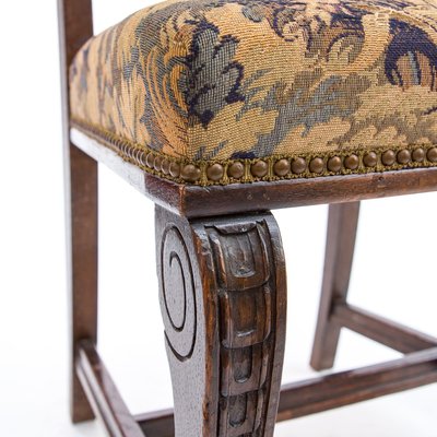 Neo-Renaissance Carved Chair with Woven Upholstery, 1800s-FSD-885747