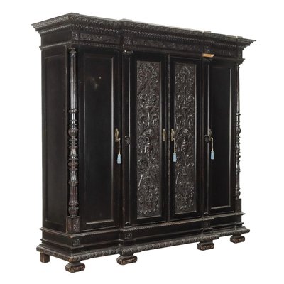 Neo-Renaissance Style Ebonized Wardrobe-VMM-2031632