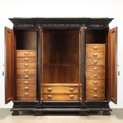 Neo-Renaissance Style Ebonized Wardrobe-VMM-2031632