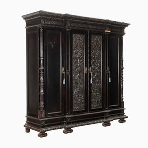 Neo-Renaissance Style Ebonized Wardrobe-VMM-2031632