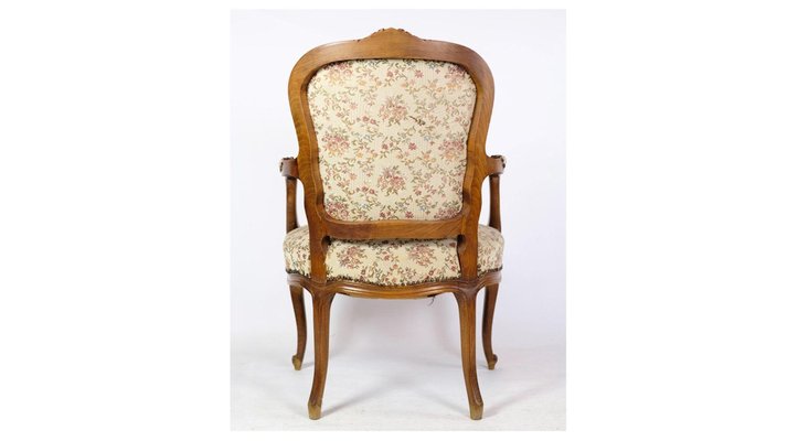 Neo-Rococo Armchairs in Decorated Fabric & Light Wood, Set of 2-UY-1274076