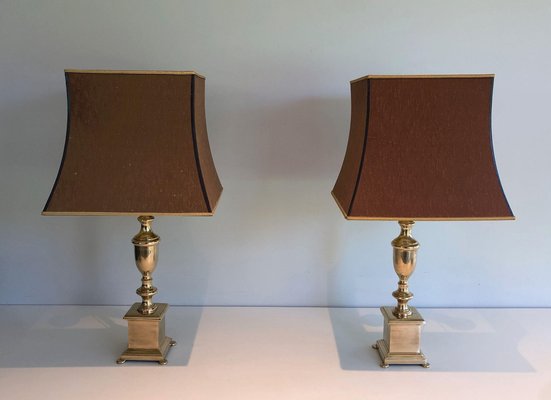 Neoclassic Brass Lamps, 1940s, Set of 2-BA-1535405