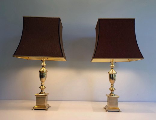 Neoclassic Brass Lamps, 1940s, Set of 2-BA-1535405