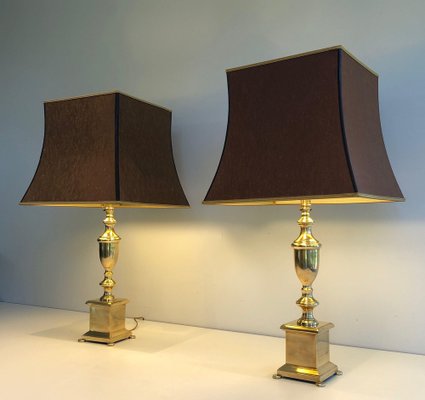 Neoclassic Brass Lamps, 1940s, Set of 2-BA-1535405