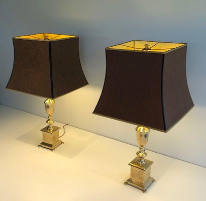 Neoclassic Brass Lamps, 1940s, Set of 2-BA-1535405