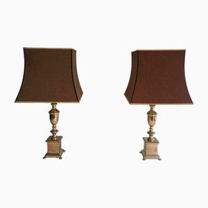 Neoclassic Brass Lamps, 1940s, Set of 2-BA-1535405