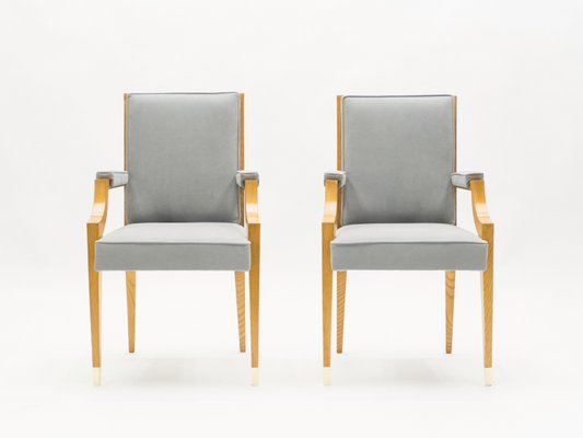 Neoclassical Ash Wood Armchairs by André Arbus, 1940s, Set of 2-YJA-1362246