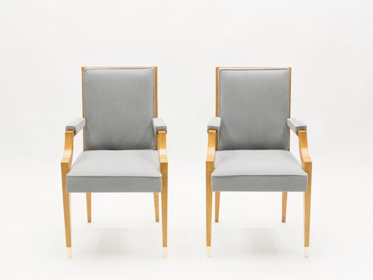 Neoclassical Ash Wood Armchairs by André Arbus, 1940s, Set of 2-YJA-1362246