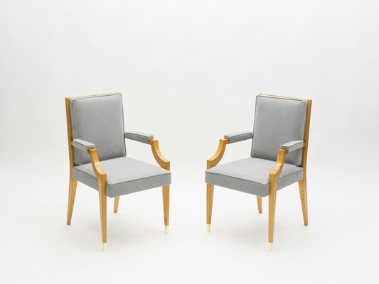 Neoclassical Ash Wood Armchairs by André Arbus, 1940s, Set of 2-YJA-1362246