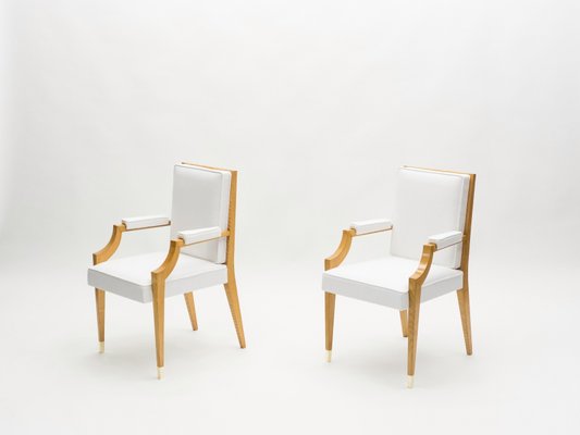 Neoclassical Ash Wood Armchairs by André Arbus, 1940s , Set of 2-YJA-1362247