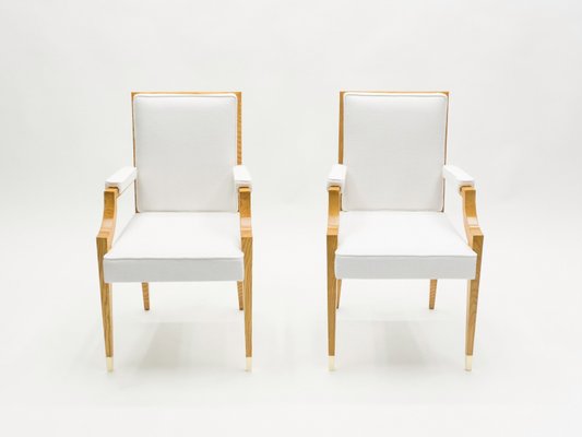 Neoclassical Ash Wood Armchairs by André Arbus, 1940s , Set of 2-YJA-1362247