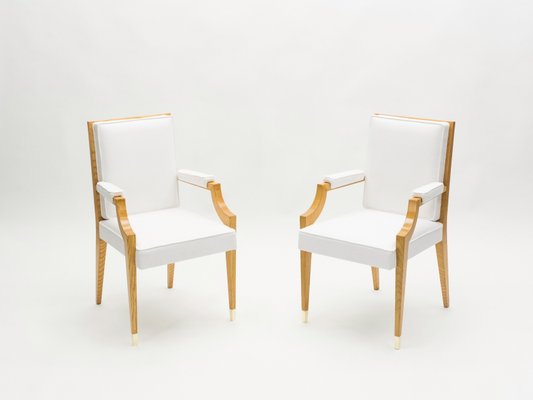 Neoclassical Ash Wood Armchairs by André Arbus, 1940s , Set of 2-YJA-1362247