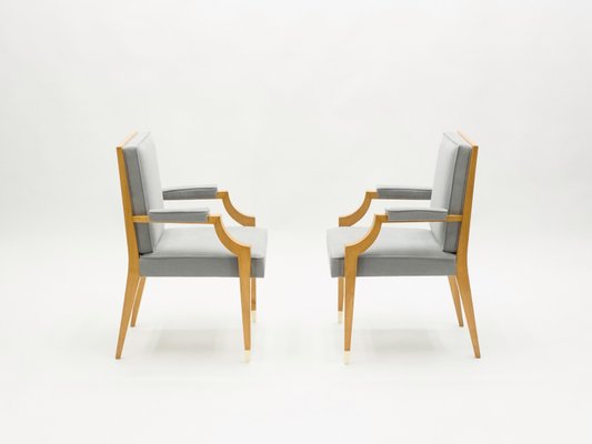 Neoclassical Ash Wood Armchairs by André Arbus, 1940s, Set of 2-YJA-1362246