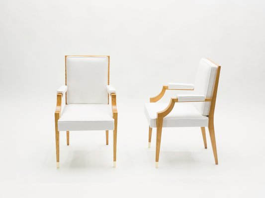 Neoclassical Ash Wood Armchairs by André Arbus, 1940s , Set of 2-YJA-1362247