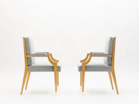 Neoclassical Ash Wood Armchairs by André Arbus, 1940s, Set of 2-YJA-1362246